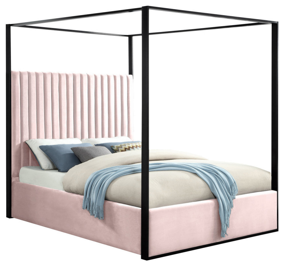 Jax Velvet Bed, Pink, Queen