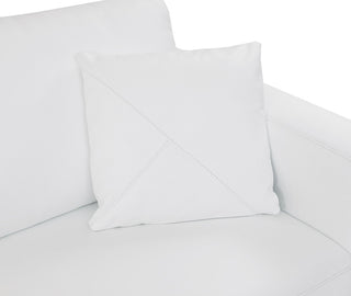 Skylar Genuine Italian Leather Modern Left Arm Facing Chaise Sectional, White