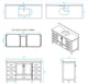 Wyndham WCS141460SWHCMUNOMXX 60 Inch Wood Bathroom Vanity in White Finish