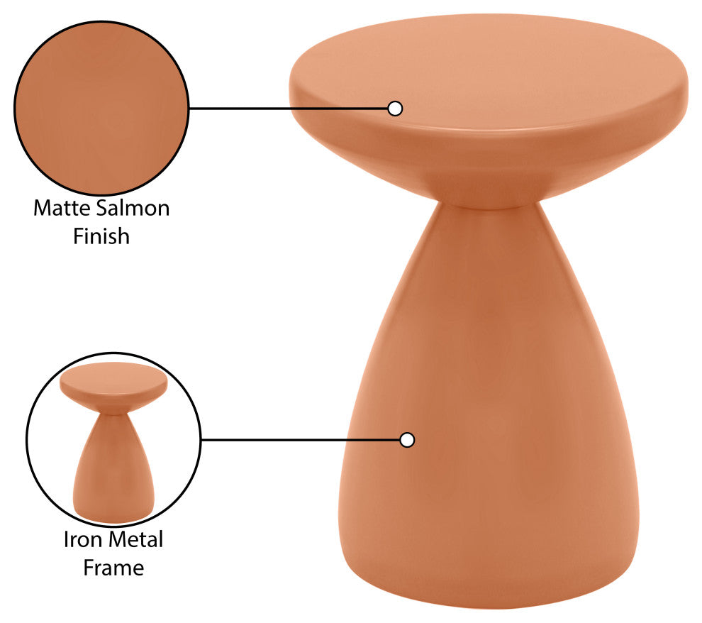 Anika Iron End / Side Table, Salmon