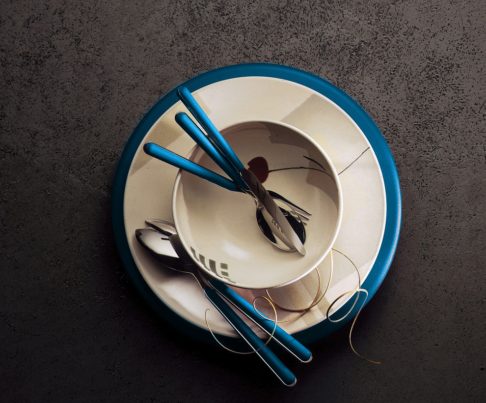 Fantasia Flatware, Electric Blue, 20-Piece Set