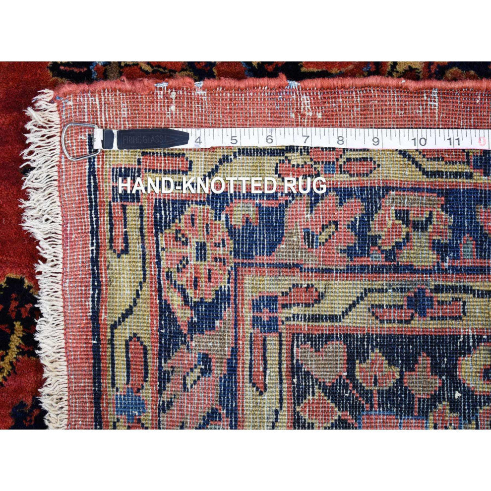 Oversized Antique Persian Moharajan Sarouk Full Pile Hand Knotted Rug12'4"x19'3"