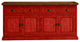 80" Rustic Two Tone Sideboard Buffet, Persimmon Red