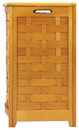 Oceanstar Bowed Front Veneer Wood Laundry Hamper With Interior Bag, Natural