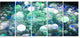 Colorful Molecules Fractal Design, Abstract Canvas Art Print, 60"x28", 5 Panels