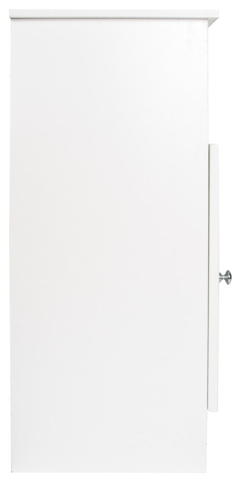 Contemporary Country Single Door Cabinet, White
