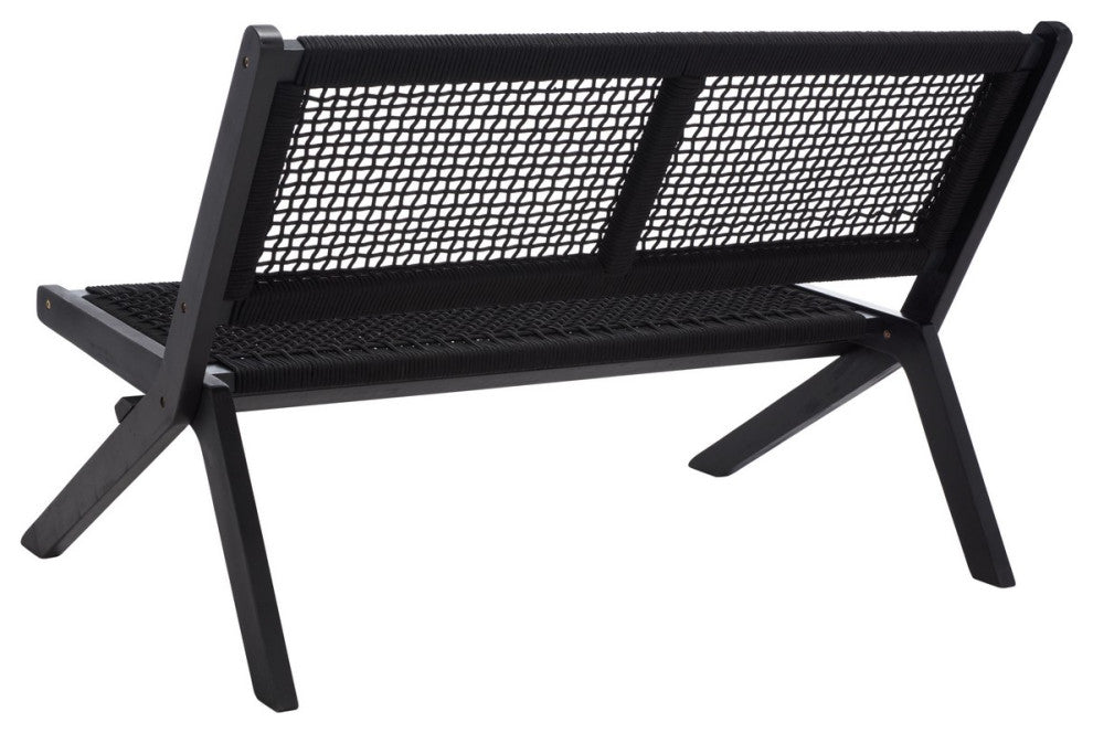Safavieh Kobina Outdoor Bench Black/Black Rope