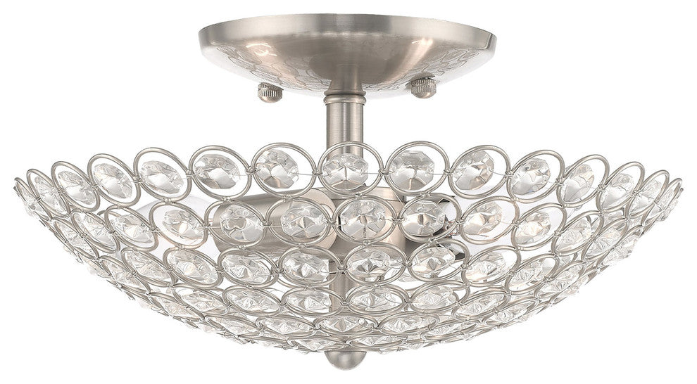 Livex Lighting Brushed Nickel 2-Light Ceiling Mount