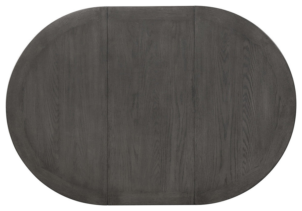 Wood Dining Table With Storage, Medium Gray