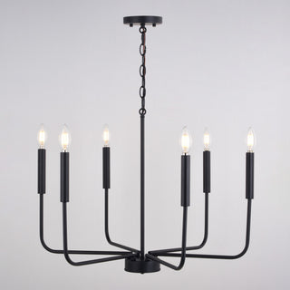 Beldon 6-Light Black Contemporary Chandelier Candelabra
