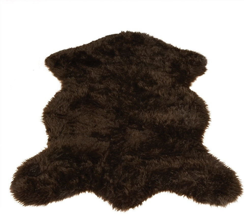 Classic Brown Bear Pelt Faux Fur Rug, 28"x43"