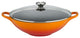 Le Creuset Cast Iron Wok and Glass Lid, 32 cm, Volcanic