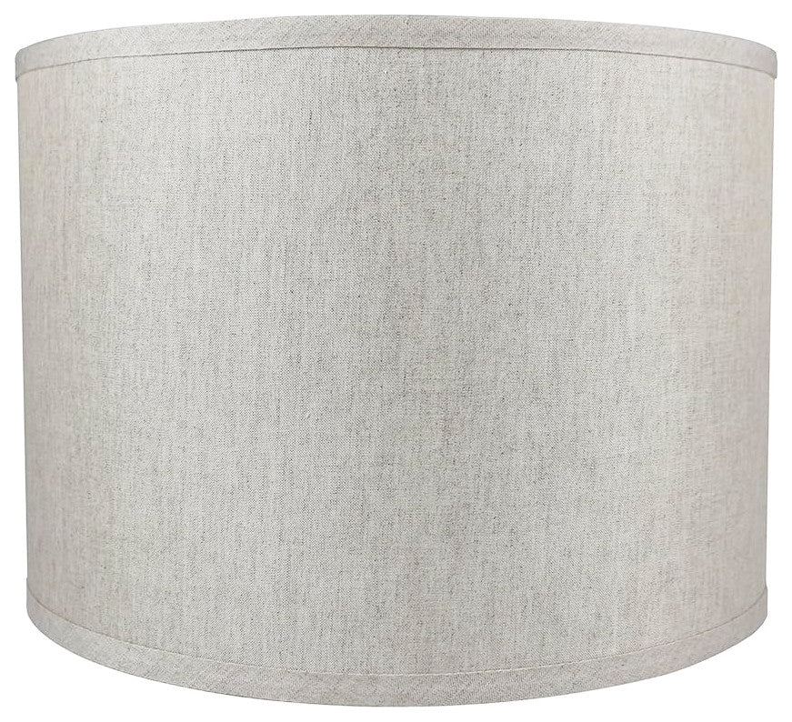 Classic Drum Smooth Linen Lamp Shade, Oatmeal, 14"