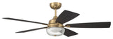 52" Chandler, Satin Brass With Flat Black/Black Walnut Blades