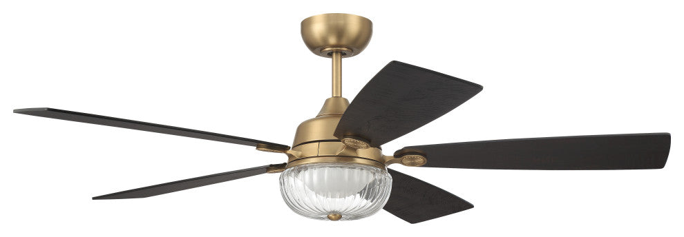 52" Chandler, Satin Brass With Flat Black/Black Walnut Blades