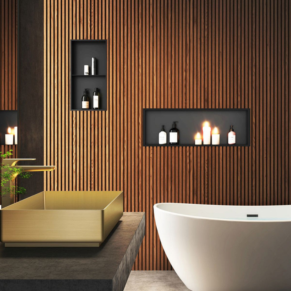 Pulse NI-1236-MB ShowerSpas Stainless Steel Niche In Matte Black