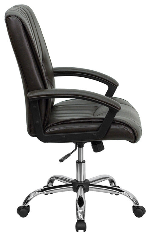 Brown Mid-Back Leather Chair
