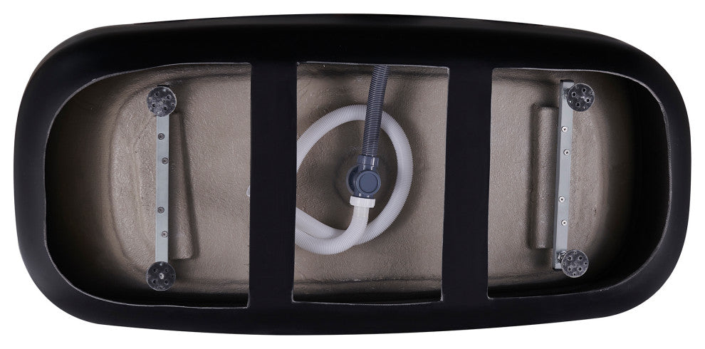 59" Acrylic Roll-Top Flatbottom Non-Whirlpool Bathtub, Black