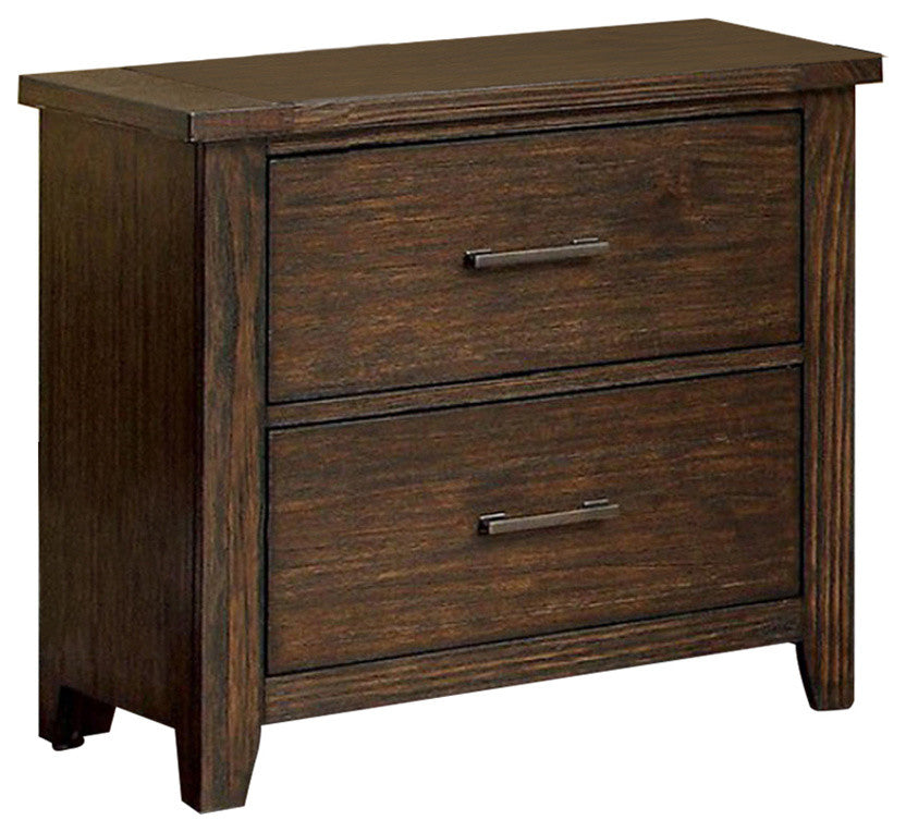 Ribeira Traditional Night Stand End Table In Dark Walnut Finish
