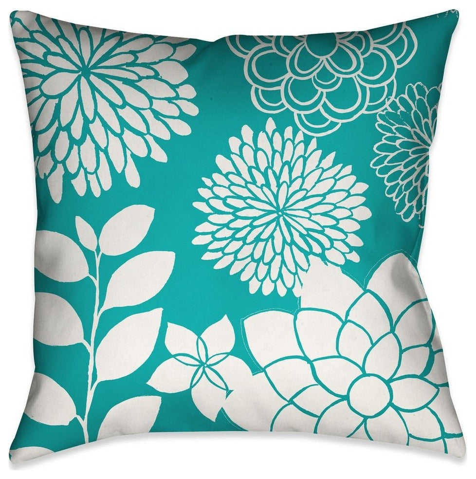 Laural Home Abstract Garden I 18" X 18" Indoor Decorative Pillow