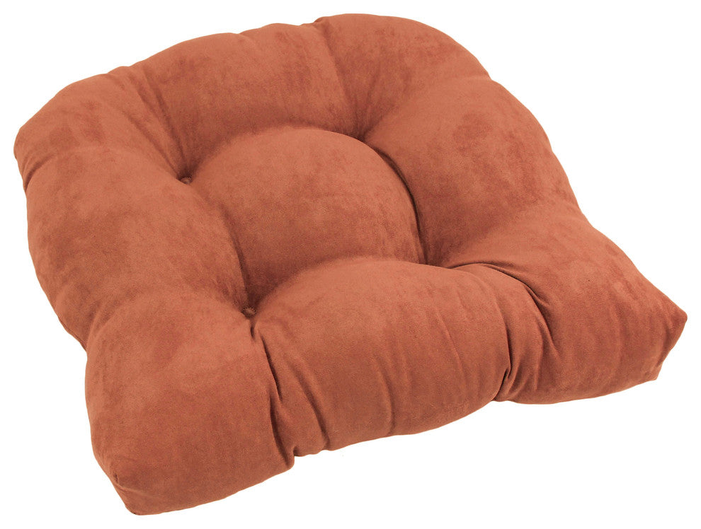 19" U-Shaped Micro Suede Tufted Dining Chair Cushion, Spice