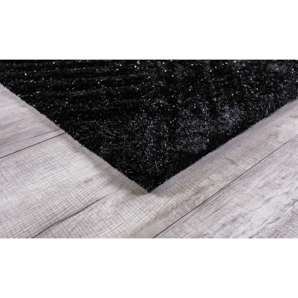 5 x 7 Black Geometric Illusion Area Rug
