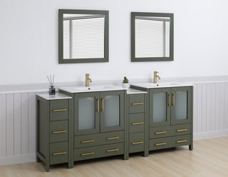 Vanity Art Freestanding Bathroom Vanity Set with Ceramic Top & Mirror