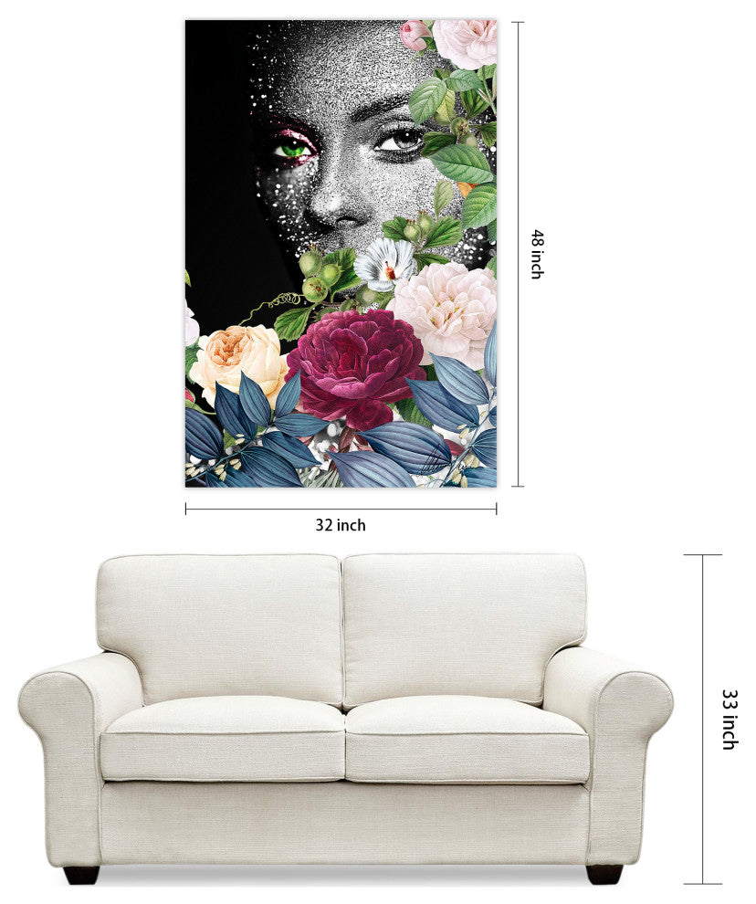 "Earth Goddess I" Frameless Free Floating Tempered Glass Panel Graphic Wall Art