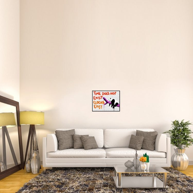 "Time does not exist" Framed Canvas Giclee by Masterfunk Collective, 25x19"