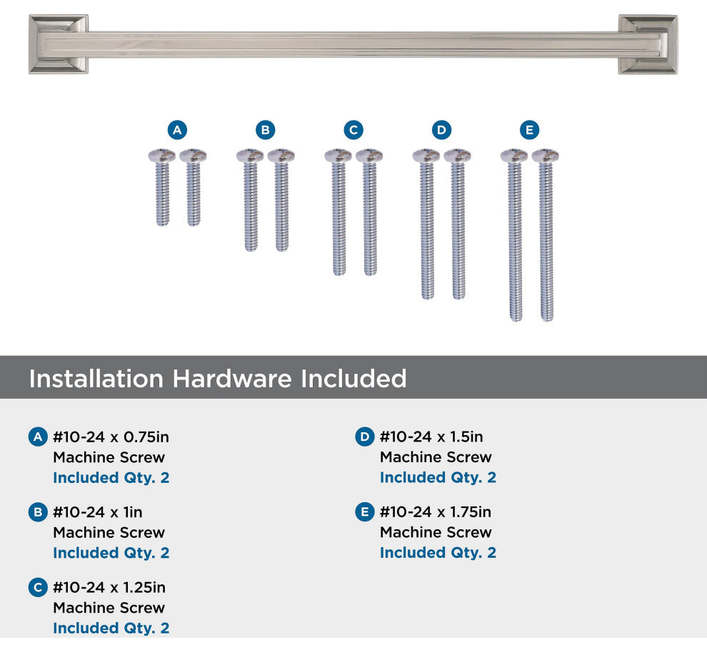 Amerock Mulholland Appliance Pull, Polished Nickel, 12" Center-to-Center