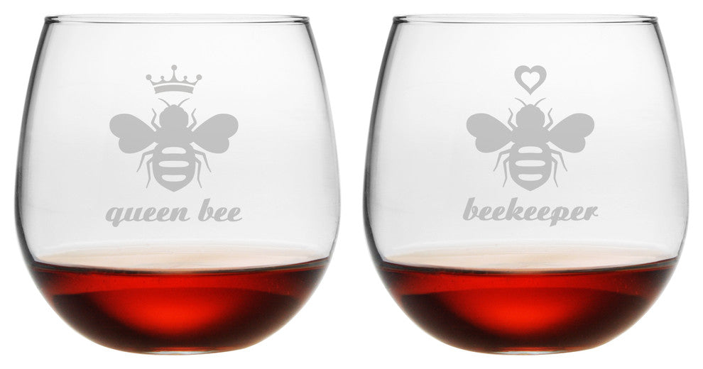 The Hive 2-Piece Stemless Wine Glass Set