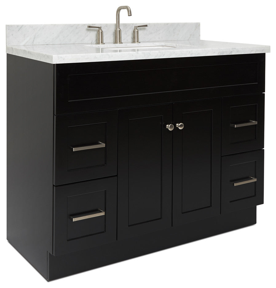 Ariel Hamlet 43" Rectangle Sink Bath Vanity, 1.5" Carrara Marble