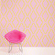 Quatrefoil Removable Wallpaper, Pink and Yellow