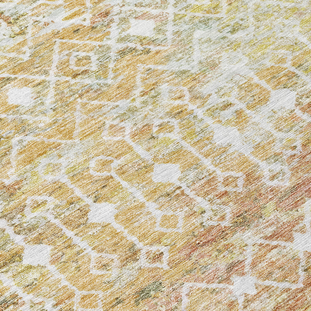 Machine Washable Indoor/Outdoor Chantille ACN1638 Peach 1'8" x 2'6" Rug