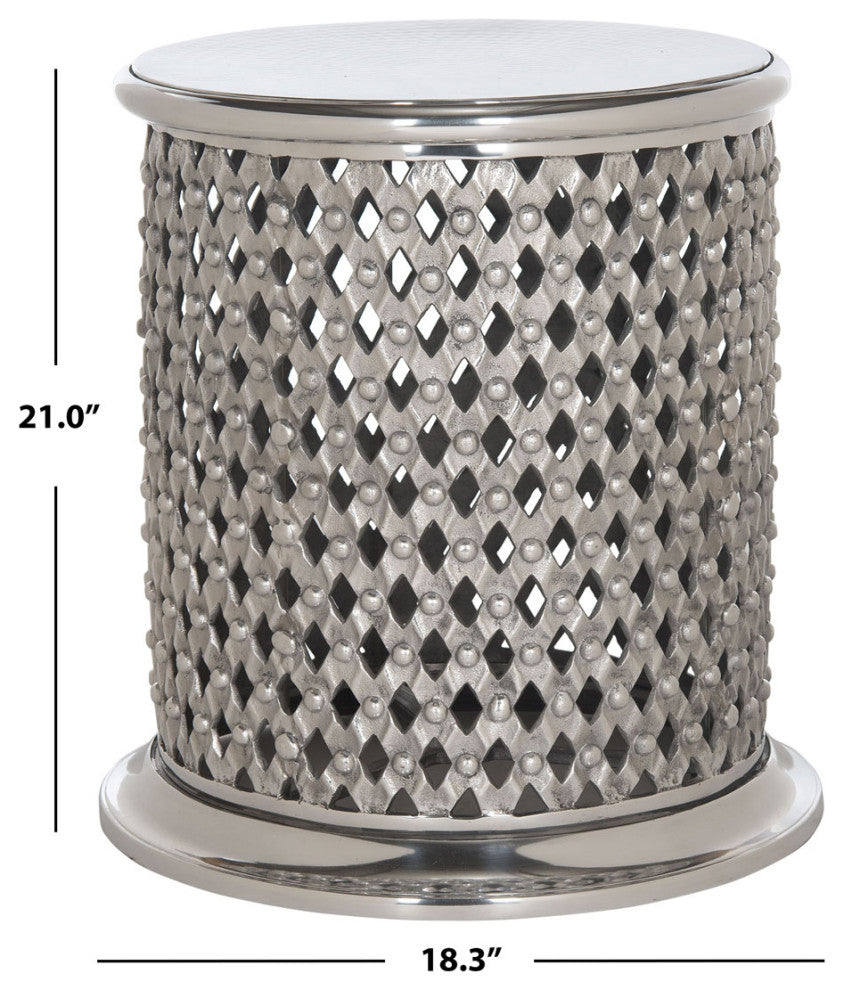 Safavieh Metal Lace Table Stool, Silver