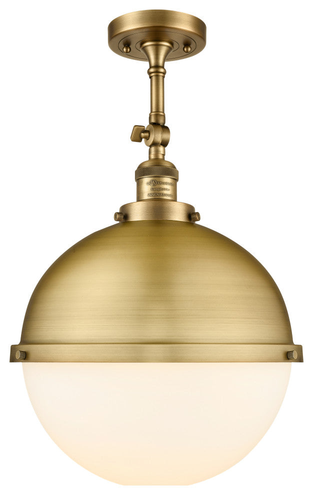 INNOVATIONS 201F-BB-HFS-121-BB-LED 1-Light Semi-Flush Mount Brushed Brass
