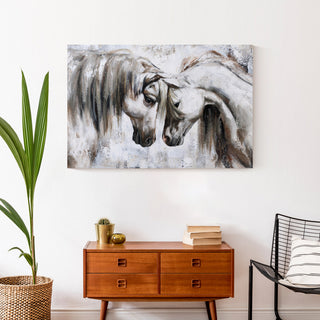 Nuzzling Horses 36 x 24 Canvas Wall Art