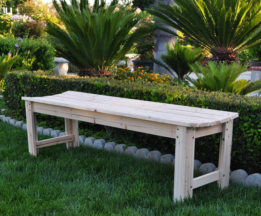 5' Backless Garden Bench, Natural