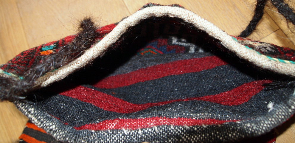 Handmade vintage Turkish Anatolian bag 1.1' x 1.1' ( 34cm x 34cm ) 1970