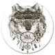 Funny Indian Wolf Warrior Watercolor, Animal Disc Metal Artwork, 23"