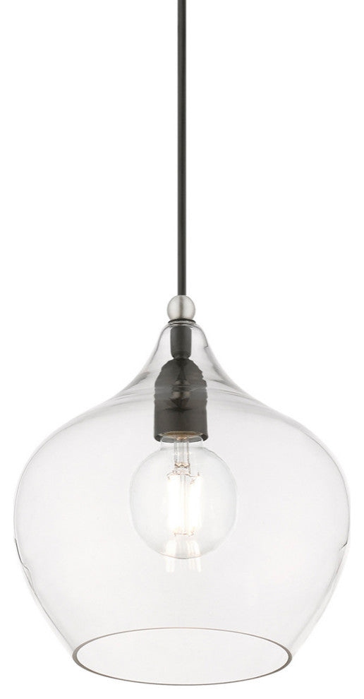 Aldrich 1 Light Black With Brushed Nickel Accent Pendant