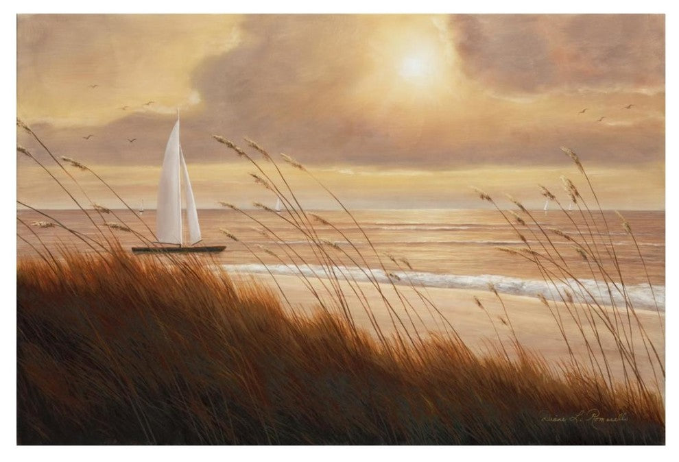 "Beach Grass Sunset" Digital Paper Print by Diane Romanello, 26"x18"