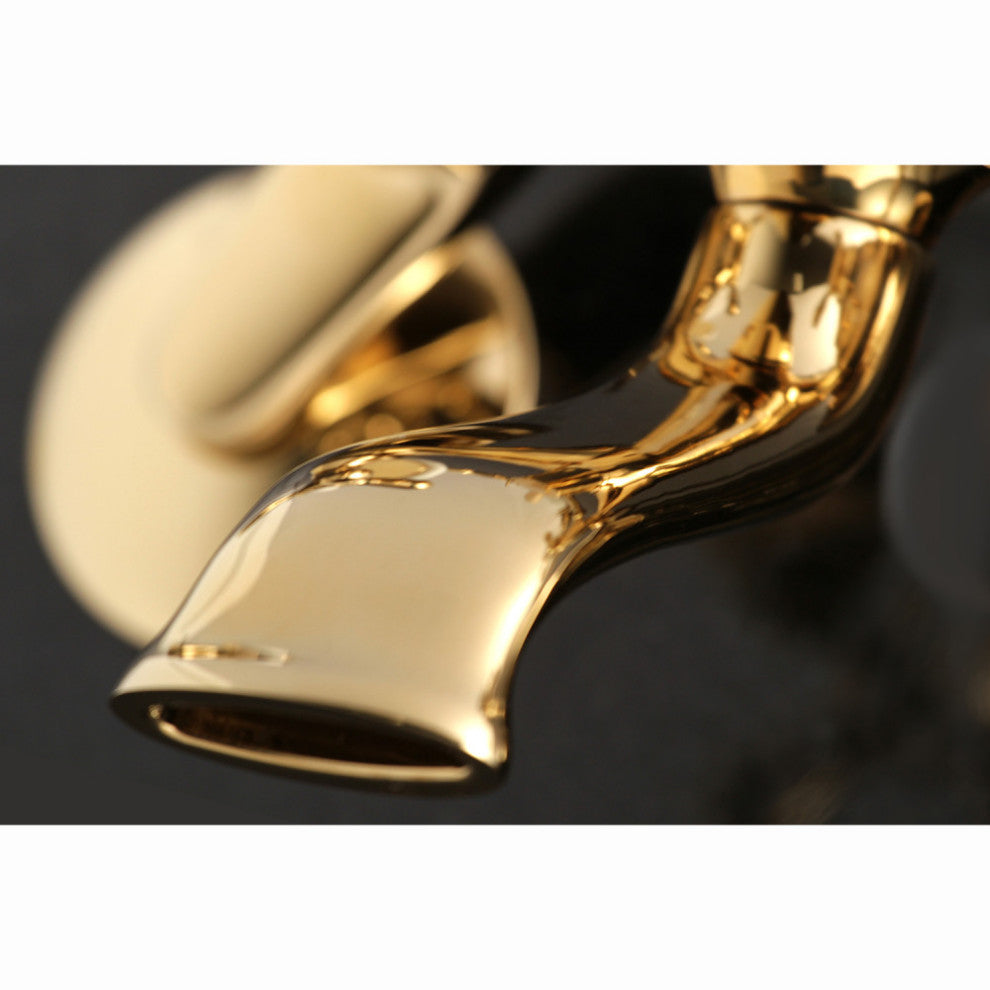 Kingston Brass Clawfoot Tub Faucet With Hand Shower, Polished Brass