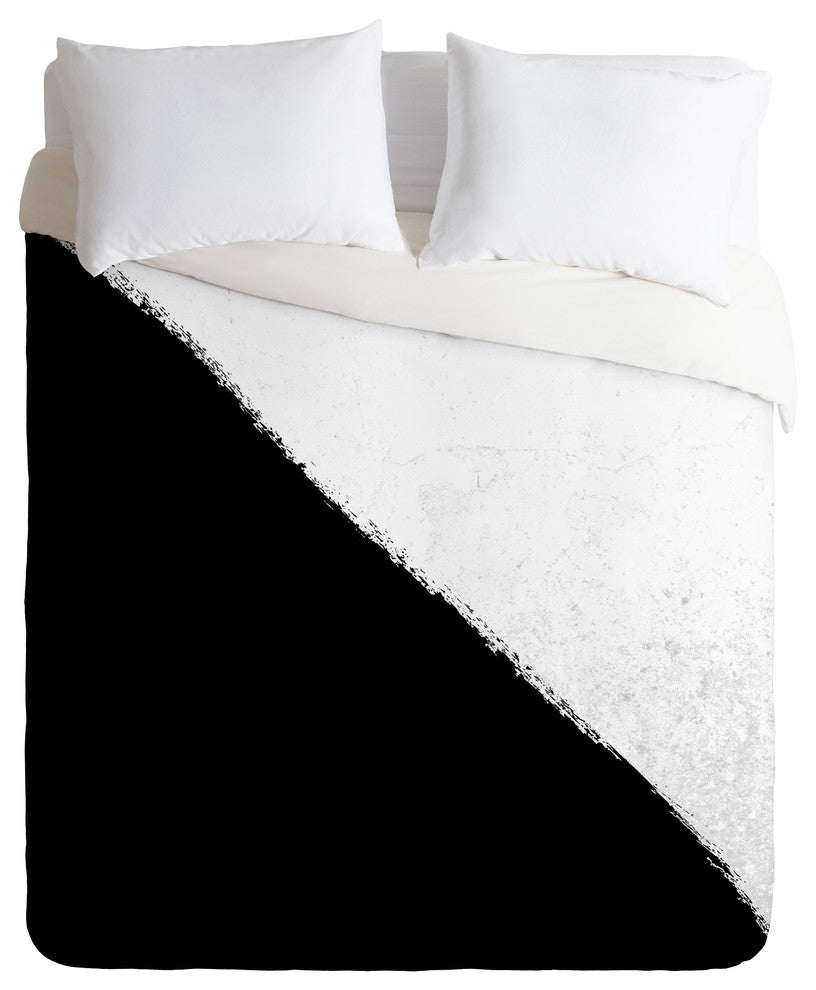 Kelly Haines Concrete Black Paint Duvet Cover Set, Queen