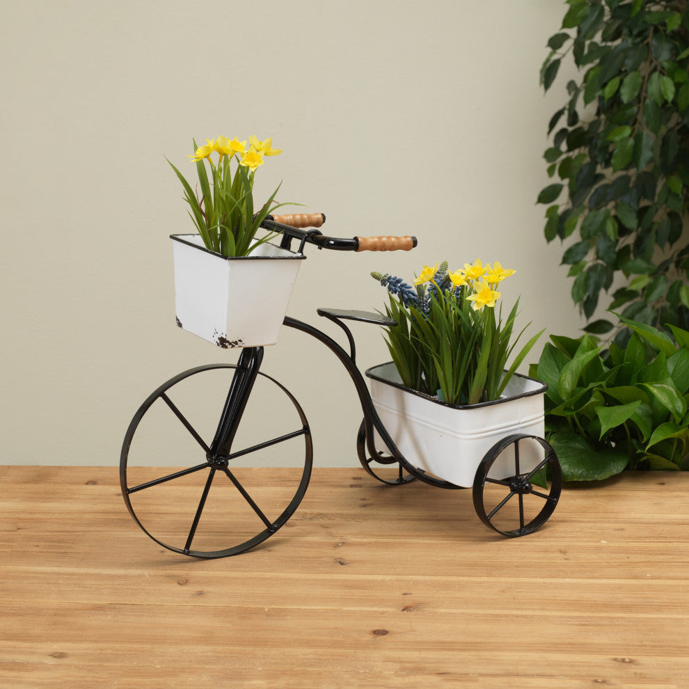 17.7" Metal Tricycle, Planters