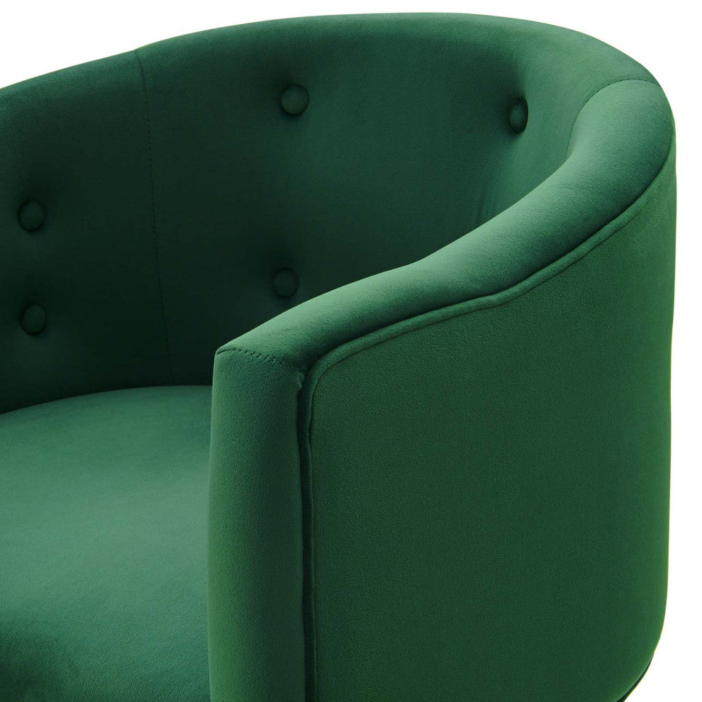 Tufted Accent Chair, Set of 2, Velvet, Metal, Green, Modern, Lounge Hospitality