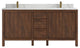 Elizabeth 72 Double Sink Bath Vanity in Dark Walnut Teak 1.5" Calacatta Laza