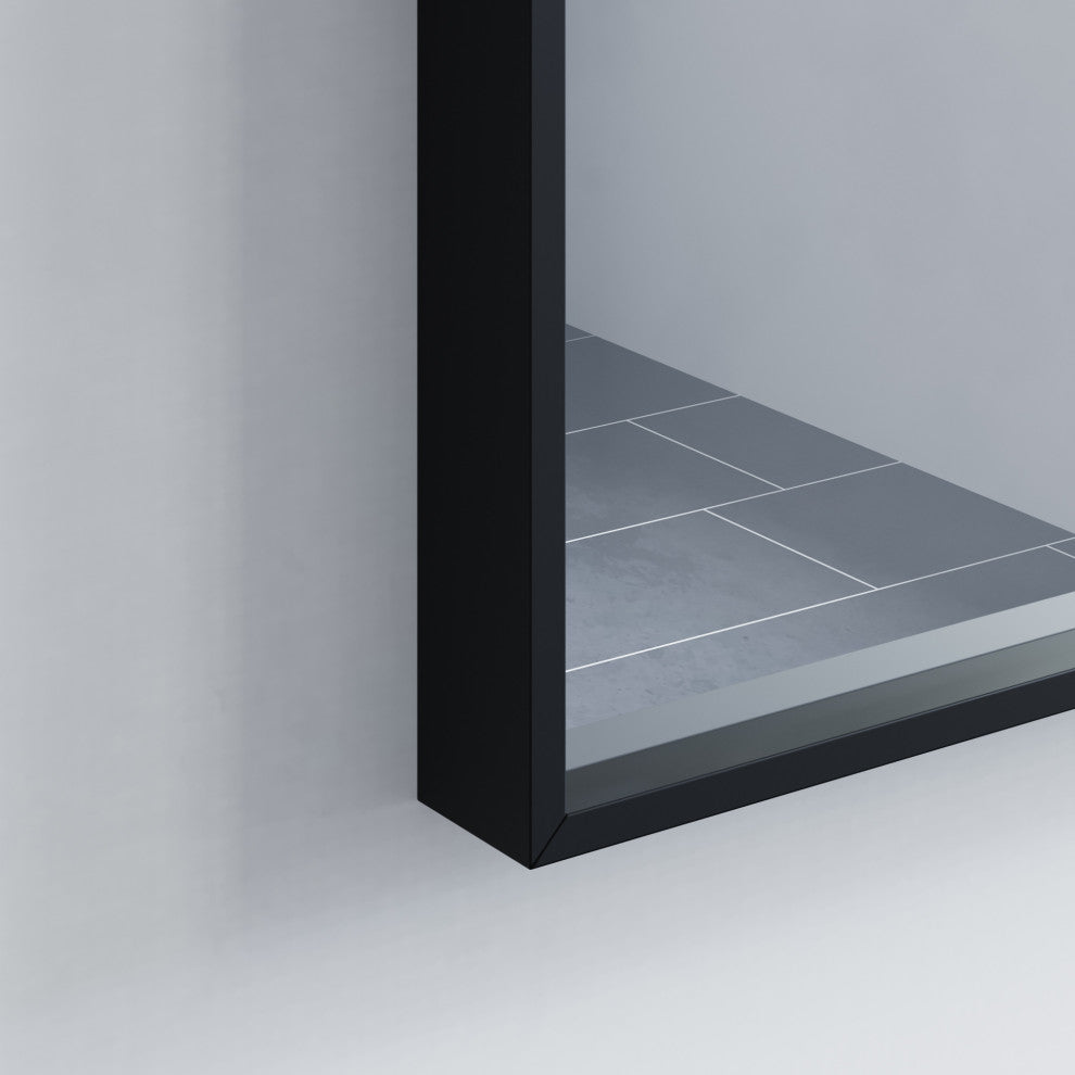 Mattox Mirror, Black, 16"w X 32"h X 1"d
