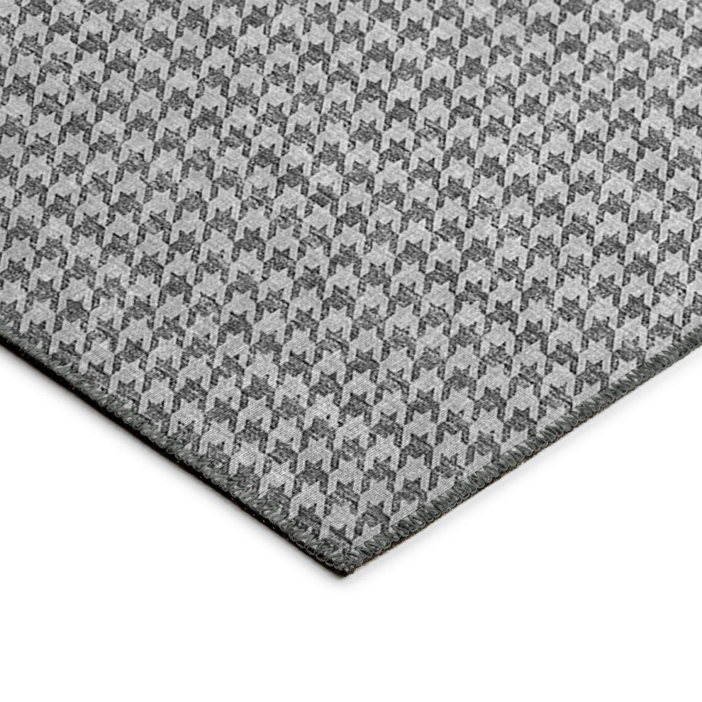 Indoor/Outdoor Hinton HN1 Grey Machine Washable 9' x 12' Rug