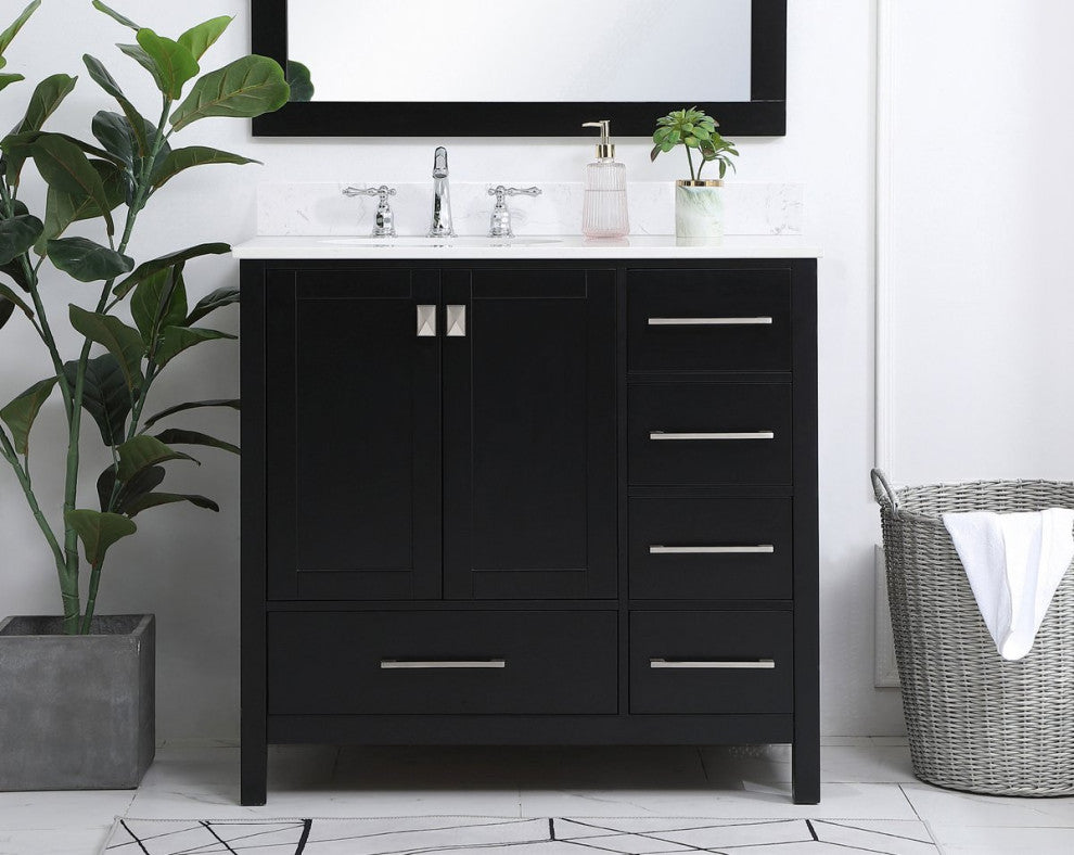 Elegant Decor Irene Bathroom Vanity Black